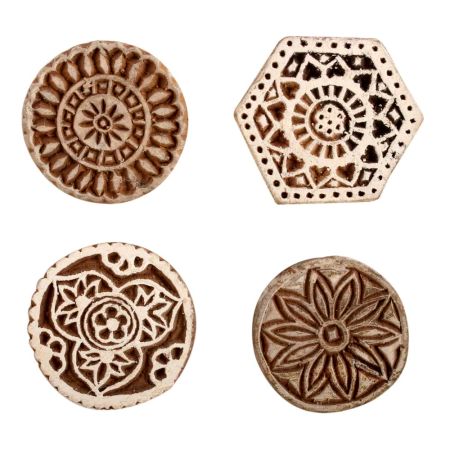 Set of 4 Piece New Mix Wooden Printing Block